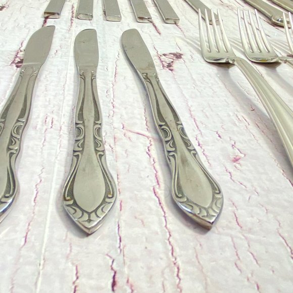 24 Mismatched Silver Plated Forks and knives - Wedding Silverware - Vintage Silv - Picture 7 of 10